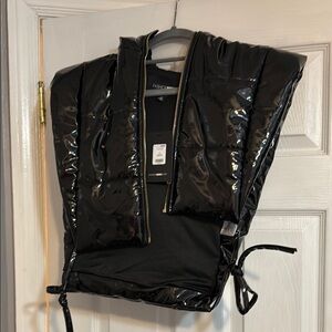 Black Puffer Vest with Hood